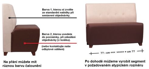 Atypické rozměry a barvy sedací lavice
