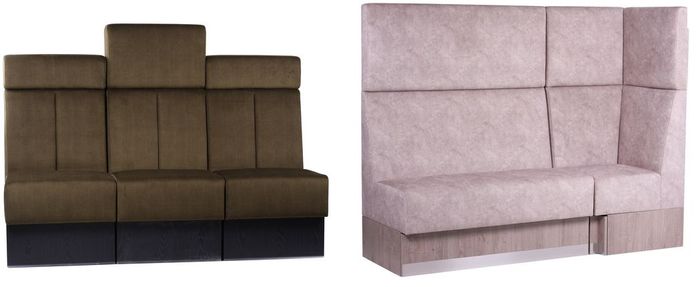 Čalouněné lavice OLBIA v atypickém provedení