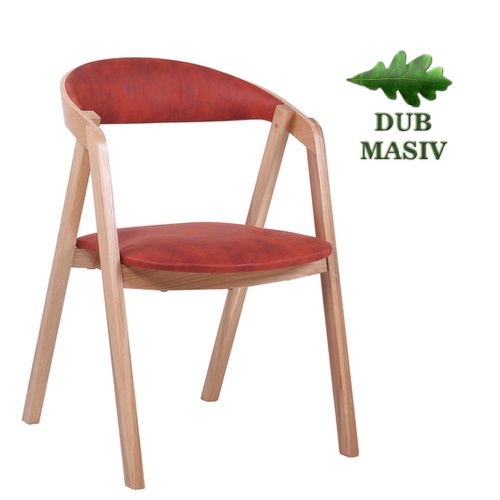 Dřevěná dubová židle LEMONA PRL D  s možností stohování